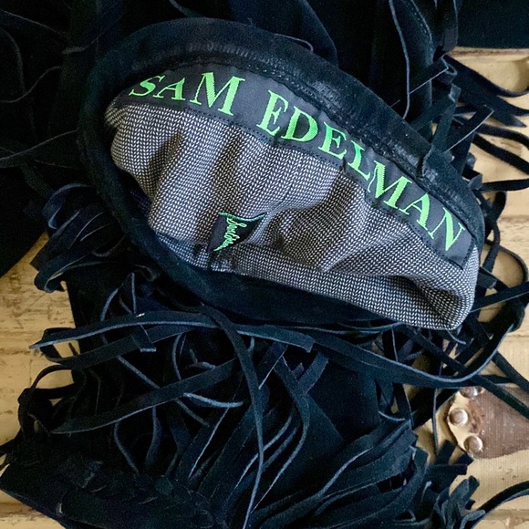 SAM EDELMAN BOHO BOOTS 100% LEATHER SUEDE TALL FRINGE BOOTS MOCCASIN FLAT BOOT 9 - Picture 6 of 16